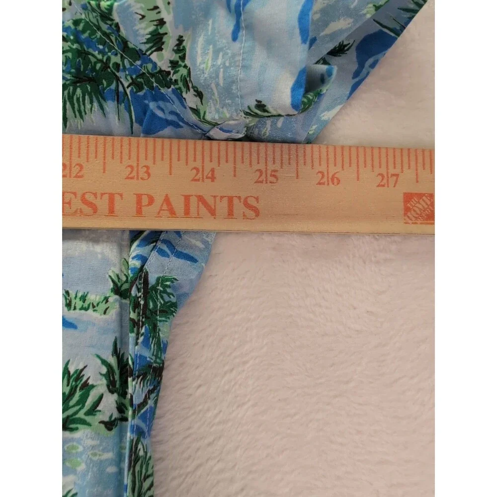 J.Crew Flex Washed Slim Hawaiian Palm Trees Button Down Short Sleeve Shirt XL - Picture 8 of 13